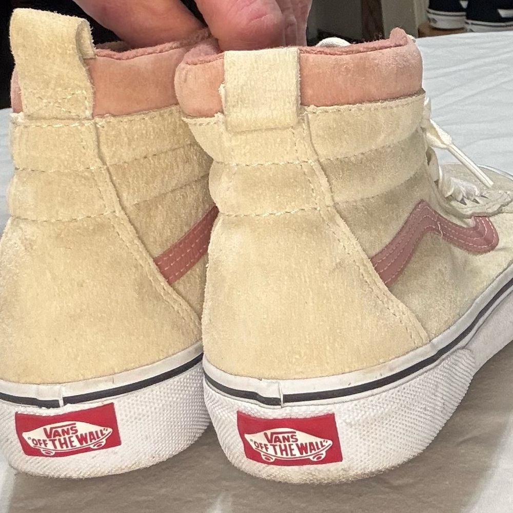 Cream and Pink High-Top Sneakers​ - Picture 7 of 8